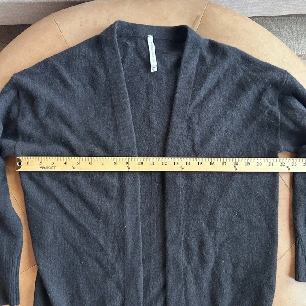Babaton 100% Cashmere Cardigan Womens M Black Open Front Minimalist Quiet Luxury